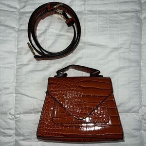 BROWN LEATHER MINI BAG